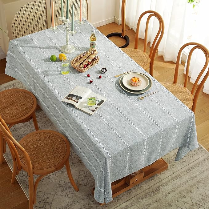Chassic 60 x 104 inches Farmhouse Style Linen tablecloths, Wrinkle Resistant - Image 4