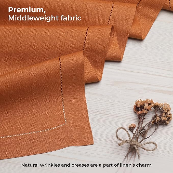D'Moksha Homes Linen Rust Table Runner 108 Inches Long - Image 4