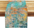 OYIMUA Modern Abstract Teal Yellow Colorful Table Runner 13 x 72 Inches Summer by OYIMUA