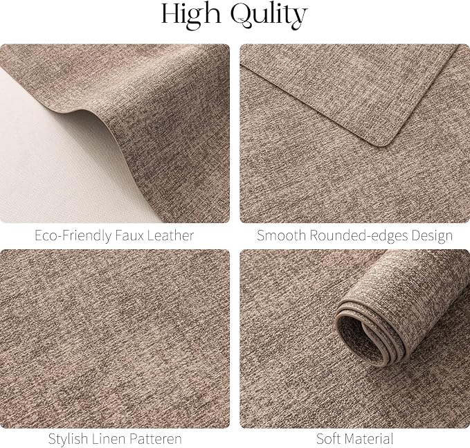 MOSAYT Faux Leather Placemats Set of 12, Heat Resistant Vinyl Place Mats - Image 5