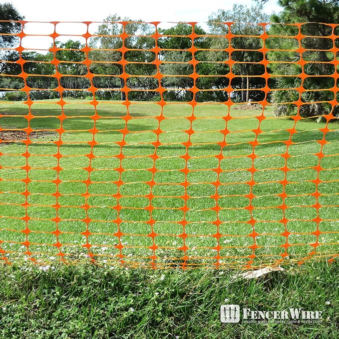 Fencer Wire 4 ft. Safety Fence, 100 ft. Orange Plastic Fencing Roll - Image 6
