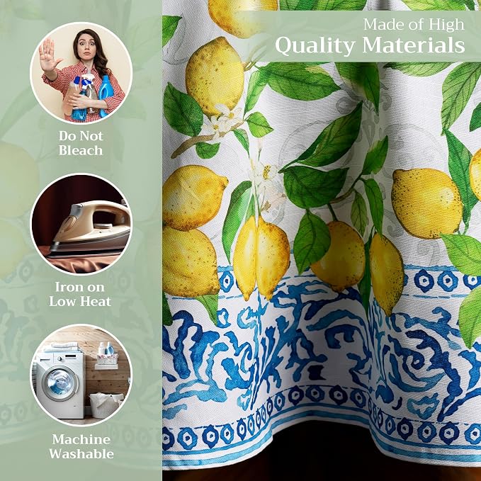 Maison d' Hermine Table Cloth Round Table 100% Cotton 63 Inches Tablecloth - Image 3