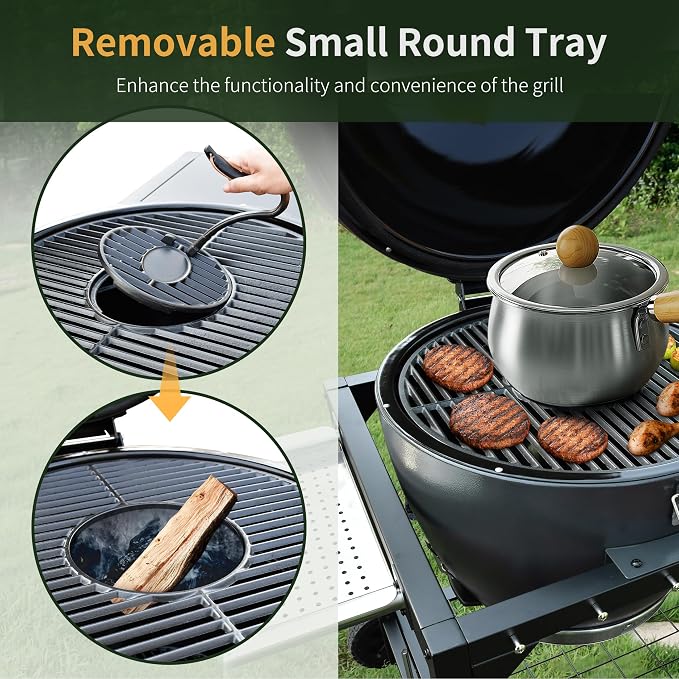 Brand-Man Charcoal Grill & Smoker Steel Kamado - Image 8