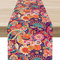 Purple Paisley Table Runner, Rustic Damask Antique Floral Flower Retro Boho by Unknown
