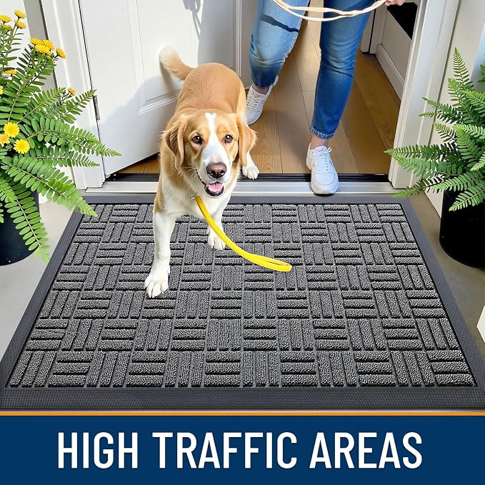 OLANLY Front Door Mat Outside Entrance 47x32, Heavy Duty Sturdy Natural Rubber - Image 6