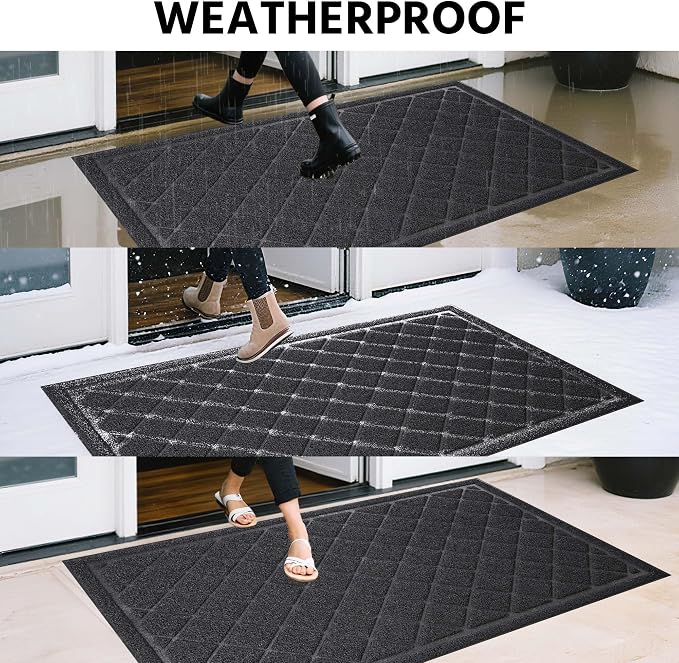 Front Door Mat Indoor Outdoor Entrance, Non-Slip Absorbent Entryway Mat - Image 4