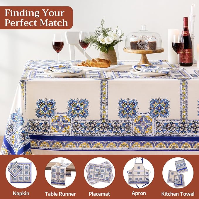 Maison d' Hermine Premium Table Cloth Rectangle Table 100% Combed Cotton 140 x - Image 7