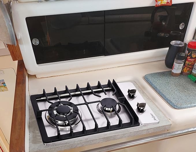 12 Inch Gas Cooktop, 2 Burners Built-in Gas Stovetop Stainless Steel Gas Stove - Image 6