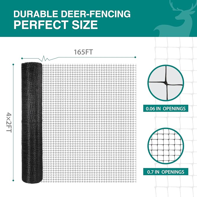 FRUITEAM 8ft×165ft Deer-Fence, Deer-Netting - Image 3