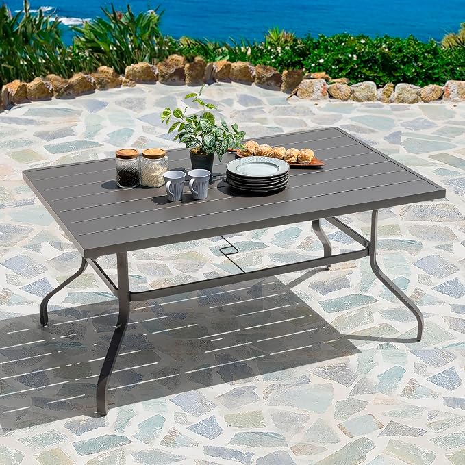 NUU GARDEN Outdoor 61" x 37" Rectangle Dining Table - Image 2