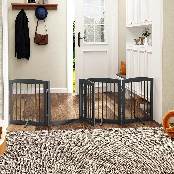 Freestanding Dog Gate with Door, Pet Gate - Image 2