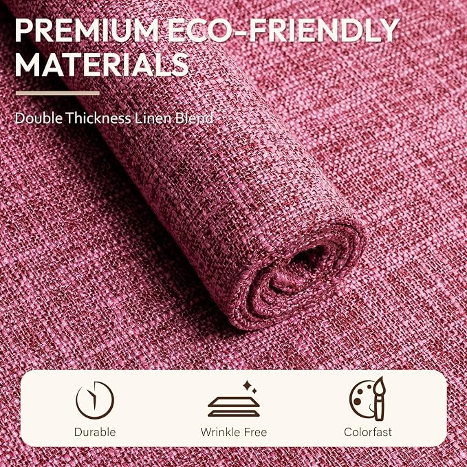 Blue Forest Placemats Set of 8, Dual-Layered Thickened Faux Linen Cloth Place - Image 2