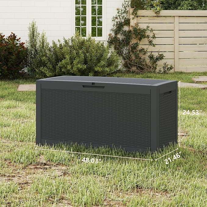 100 Gallon Outdoor Storage Box Waterproof, Resin Deck Boxes - Image 5