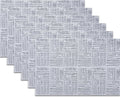 Placemats Set of 6, Plastic Vinyl 18" x 12" Place Mats by PandaPalm