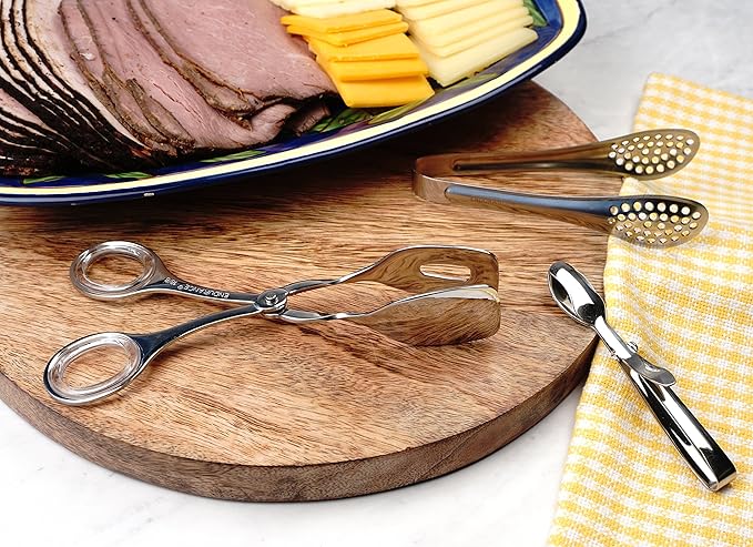 Serving Tongs in 18/8 Stainless Steel, 7-Inch, Dishwasher Safe