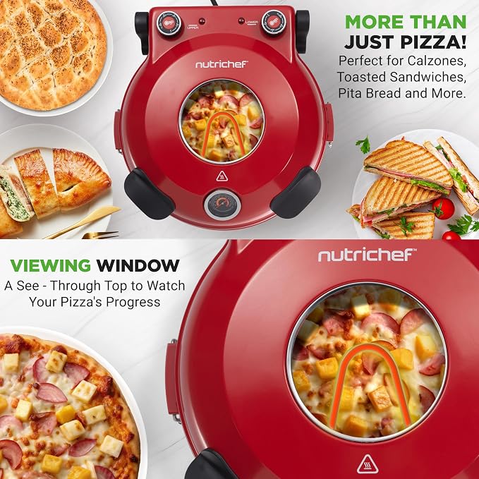 NutriChef Electric Pizza Oven | 1200W Countertop Pizza Maker - Image 4