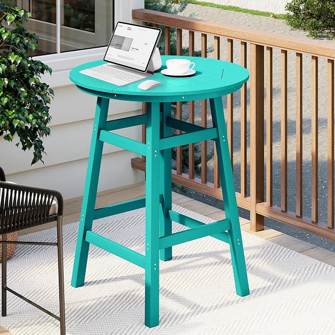 Costaelm Patio Bistro Table, Outdoor Bistro Dining Pub Table - Image 8
