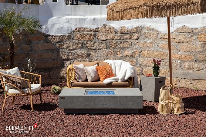 Elementi+ | Bundle Monte Carlo Gas Fire Pit Cast Concrete 60" Rectangular Fire - Image 5