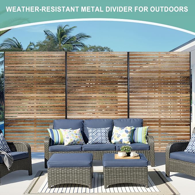 Metal Privacy Screen for Outdoor & Indoor Use, Free Standing Privacy Screen for - Image 5