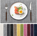 Blue Forest Placemats Set of 6, Dual-Layered Thickened Faux Linen Cloth Place by BlueForest