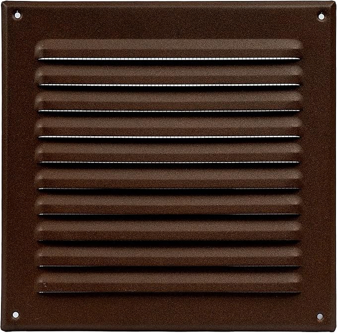 Square Ventilation Grille / 8" x 8" Inch Inside Measurement/Brown Metal Air by Unknown