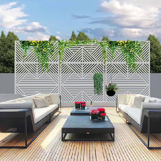 Casaphoria 72" H x 47" W Metal Outdoor Privacy Screen, Freestanding Decorative - Image 9