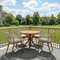 PURPLE LEAF 5 Pieces Patio Round Dining Set Aluminum Round Table and Rattan Arm by PURPLELEAF