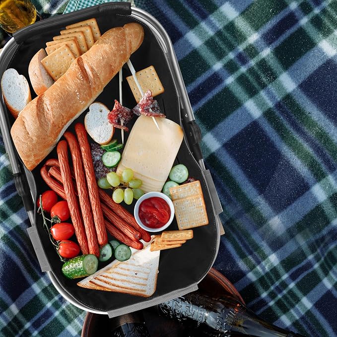 SIYUAN Picnic Basket with Handle 22L Collapsible Grocery Shopping Basket - Image 5