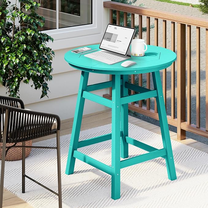 Costaelm Patio Bistro Table, Outdoor Bistro Dining Pub Table - Image 9