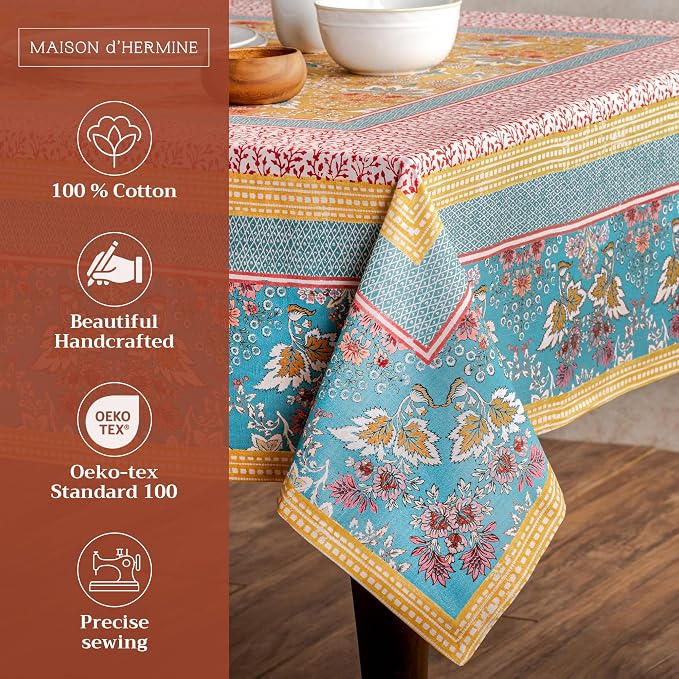 Maison d' Hermine Table Cloth Rectangle Table 100% Cotton 60 x 90 Inches - Image 2