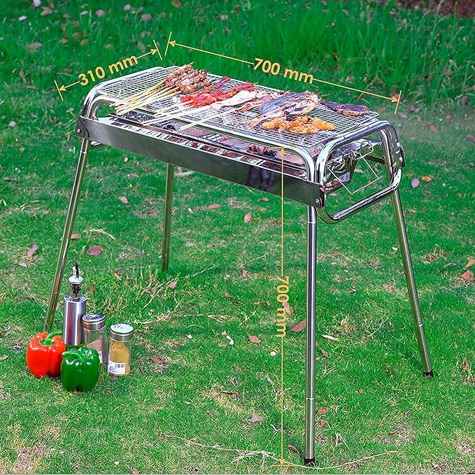Charcoal Grill, Barbecue Charcoal Grill, Outdoor Stainless Steel Smoker BBQ - Image 3