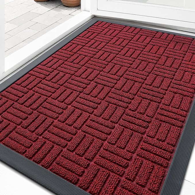 OLANLY Front Door Mat Outside Entrance 29.5x17, Heavy Duty Sturdy Natural by OLANLY