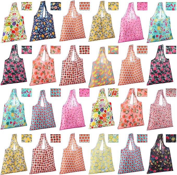 Eccliy 24 Pieces Reusable Grocery Bags Polyester Shopping Bags by Eccliy