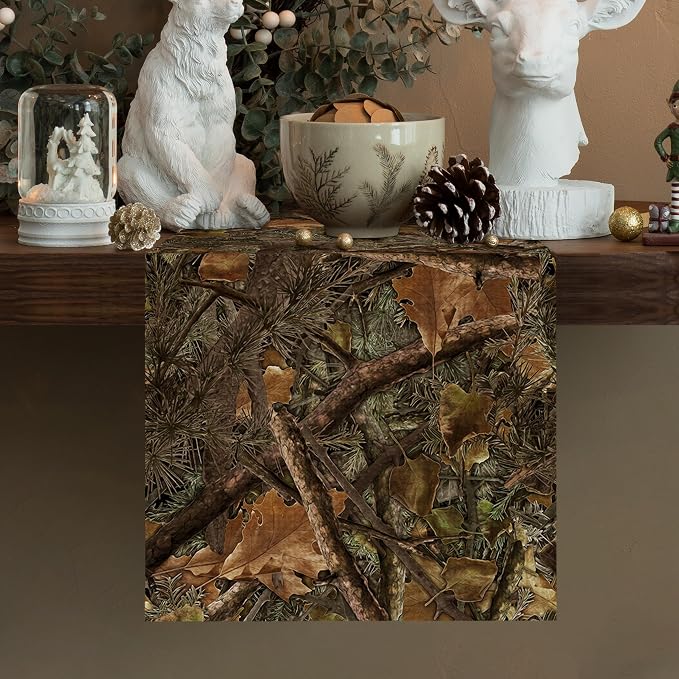 Camo Table Runner Seasonal Spring Fall Kitchen Dining Linen Table Decoration - Image 2