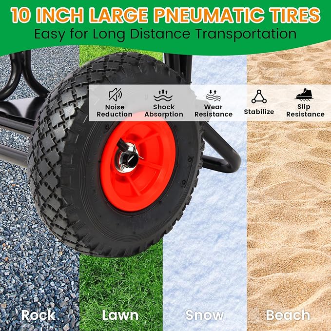 ARCITON Trash Bag Holder with Wheels, Heavy Duty Metal Garden Garbage Bag - Image 3