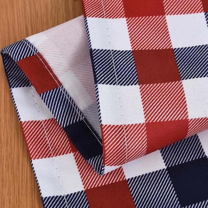 Waterproof Checkered Tablecloth Runner Fabric - Image 4