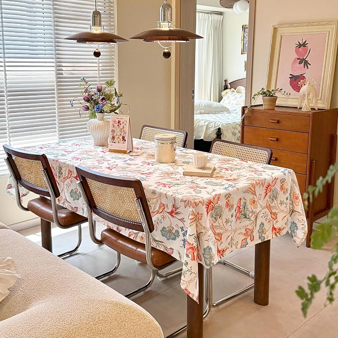 Rectangle Tablecloth, Linen Textured Wrinkle Free Waterproof Table Cloth - Image 2