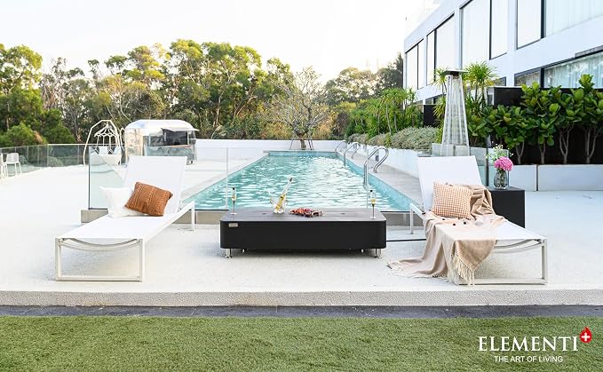 Elementi+ | Valencia Gas Fire Pit | Cast Concrete Body & Marble Porcelain Top | - Image 5