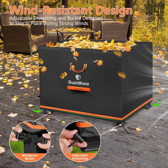 44” Fire Pit Cover Square for 41”- 44” Fire Pit/Table, Waterproof Tear & Fade - Image 6