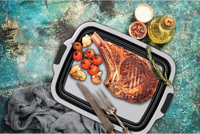 BIRDROCK HOME Collapsible Large BBQ Prep Tub w/Cutting Board, Portable Silicone - Image 9
