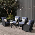 LayinSun 6 Pieces Outdoor Patio Furniture Set, Rattan Wicker Sectional Swivel by LayinSun