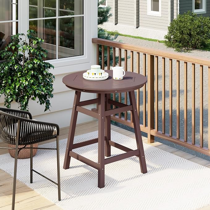 Costaelm Patio Bistro Table, Outdoor Bistro Dining Pub Table - Image 2