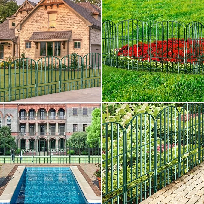 Adavin Animal Barrier Garden Fence, 15 Pack Green 12''L x 25" H no dig Fence - Image 6