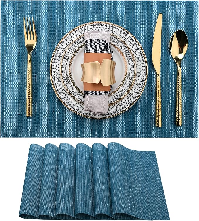 SLKQG Vinyl Placemats Set of 6 by SLKQG
