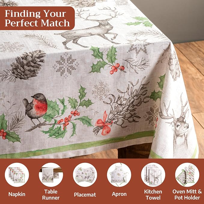 Maison d' Hermine Table Cloth Rectangle Table 100% Cotton 70 x 90 Inches Fall - Image 4