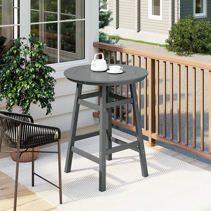 Costaelm Patio Bistro Table, Outdoor Bistro Dining Pub Table - Image 2