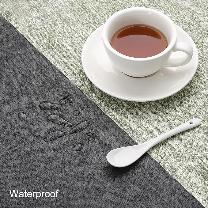 Table Runners 72 Inches Long, Dual-Sided Faux Leather Farmhouse Table Runner - Image 3