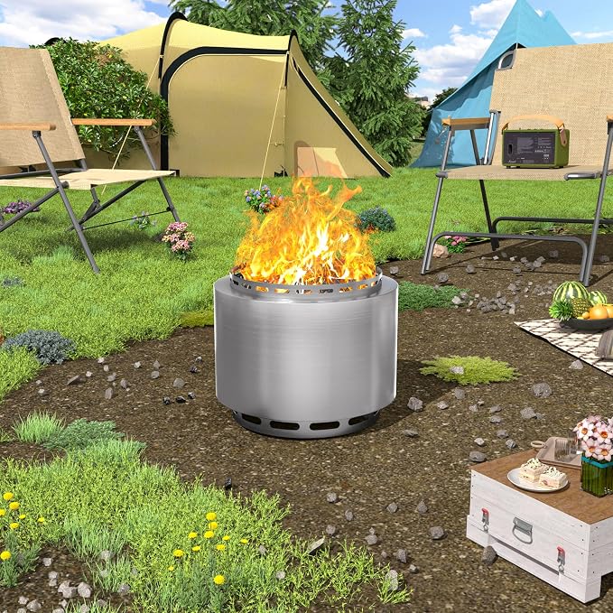 ALAULM Smokeless Fire Pit, 19 Inch Portable Fire Pit - Image 7
