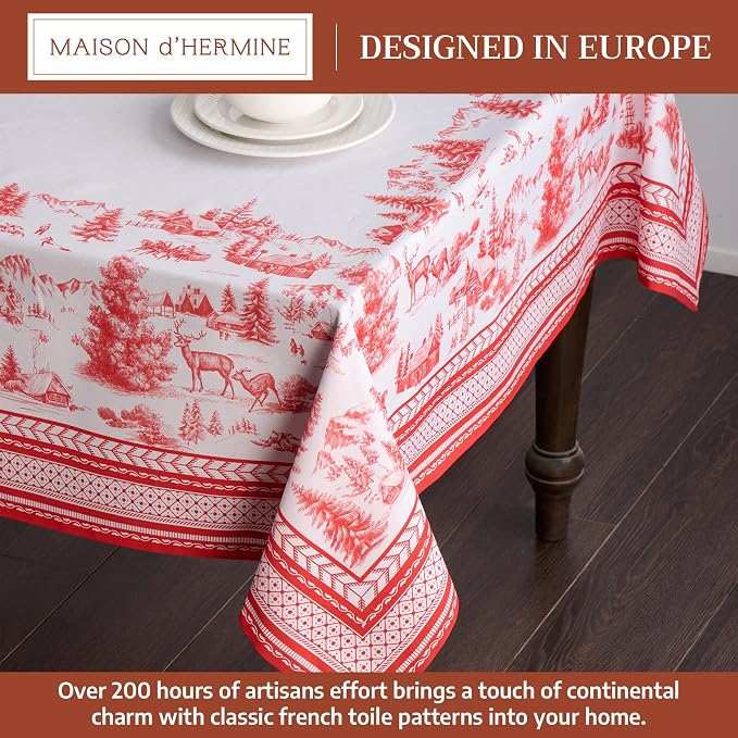 Maison d' Hermine Table Cloth Rectangle Table 100% Cotton 60 x 90 Inches Fall - Image 2