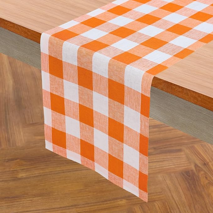 Solino Home Linen Checkered Table Runners 72 Inches Long - Image 2